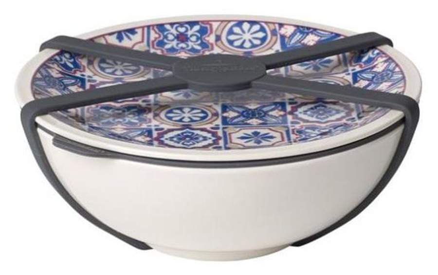 Indigo Caro Medium Travel Bowl & Lid with Silicone Strap by Villeroy & Boch-1