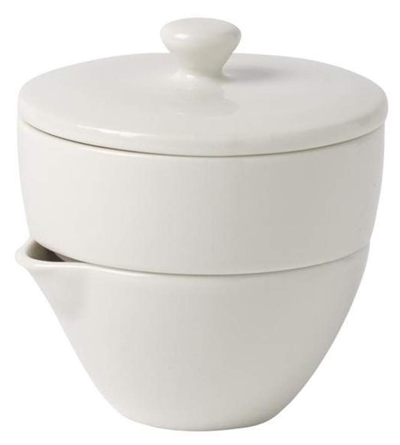 Tea Passion Stacking Creamer & Sugar Bowl with Lid Set by Villeroy & Boch-1