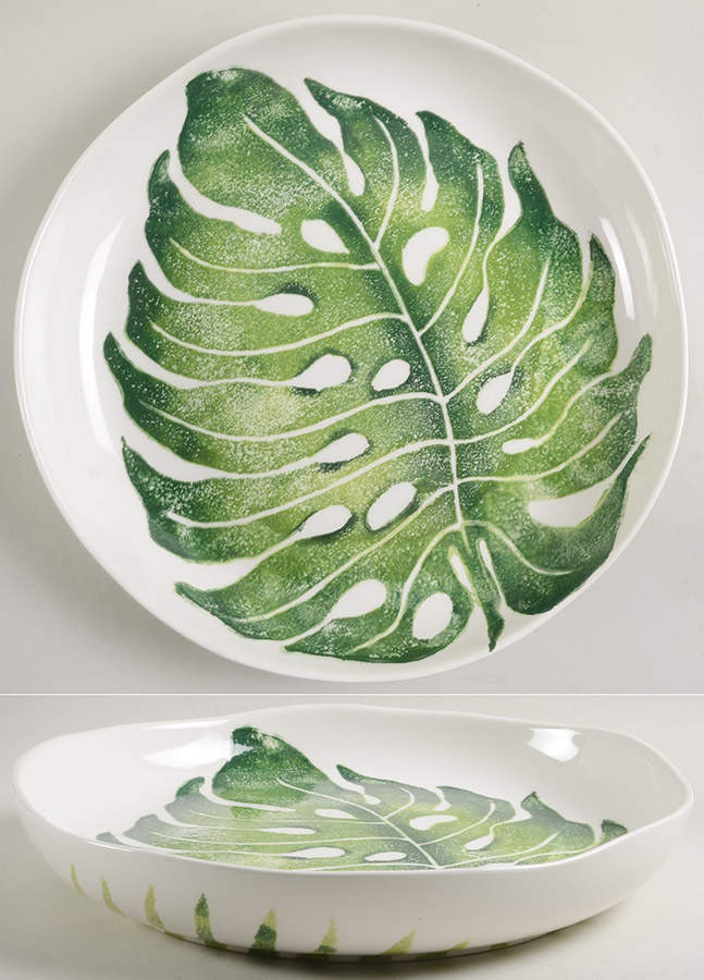 Into the Jungle 13" Shallow Round Bowl by Vietri (Italy)-1