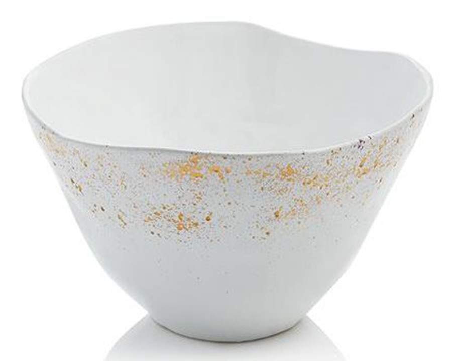 Gold Splatter 8" Round Serving Bowl by Vietri (Italy)-1