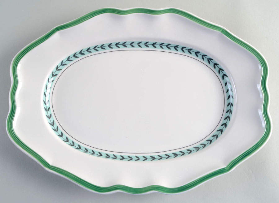 French Garden Green Line 14" Oval Serving Platter by Villeroy & Boch-1