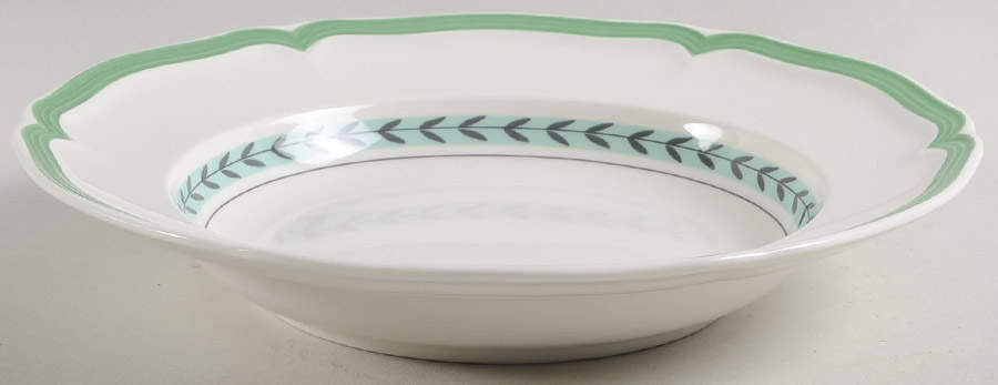French Garden Green Line Large Rim Soup Bowl by Villeroy & Boch-1