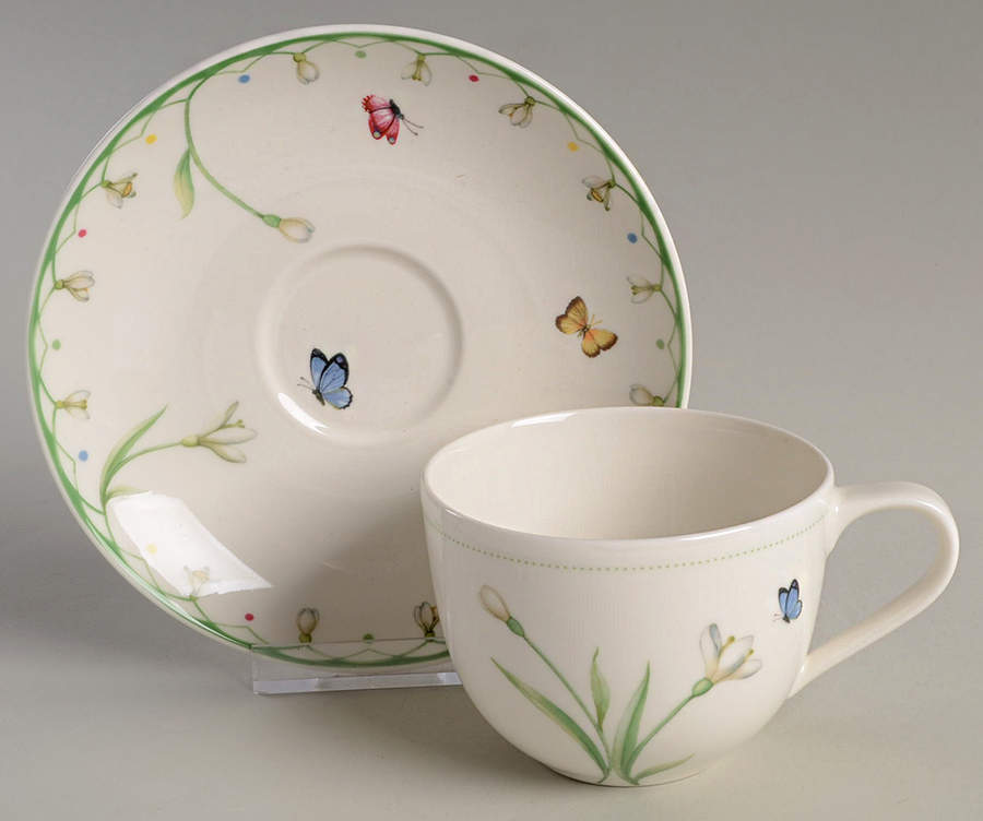 Colorful Spring Flat Cup & Saucer Set by Villeroy & Boch-1