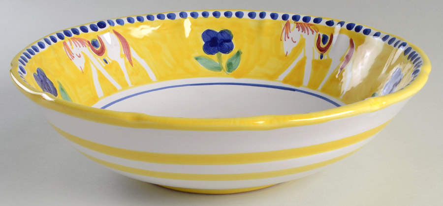Campagna Cavallo Horse 12" Round Serving Bowl by Vietri (Italy)-1