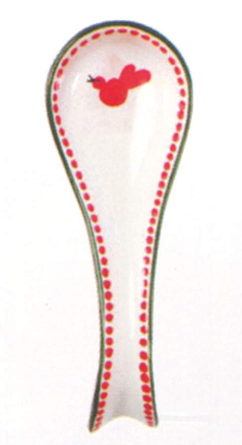 Uccello Rosso Spoon Rest/Holder (Holds 1 Spoon) by Vietri (Italy)-1