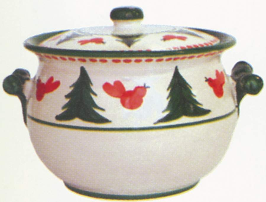 Uccello Rosso Biscotti Jar & Lid by Vietri (Italy)-1