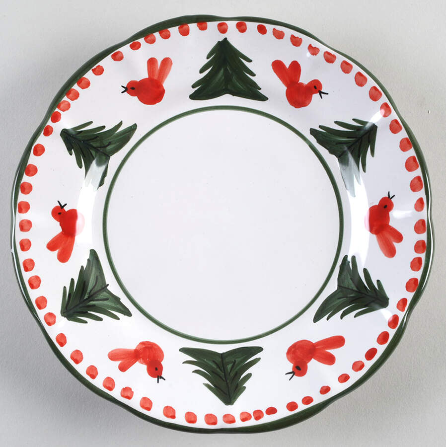 Uccello Rosso Salad Plate by Vietri (Italy)-1