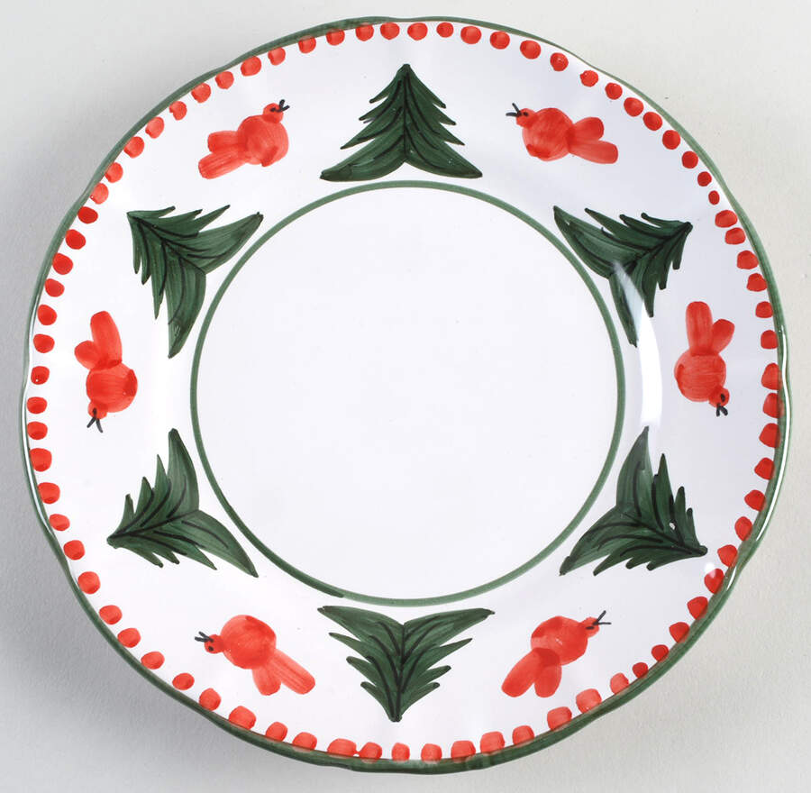 Uccello Rosso Dinner Plate by Vietri (Italy)-1