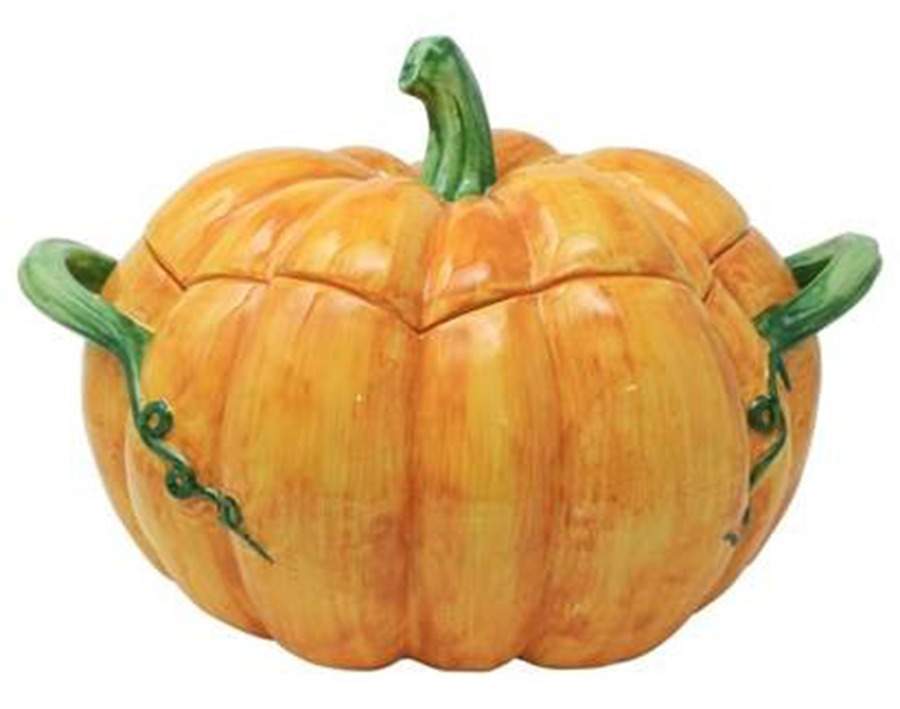 Pumpkins Tureen &  Lid by Vietri (Italy)-1