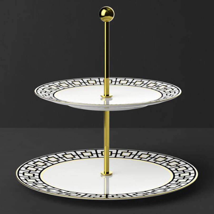 MetroChic (Metro Chic) 2 Tiered Serving Tray (Dinner & Salad Plate) by Villeroy & Boch-1