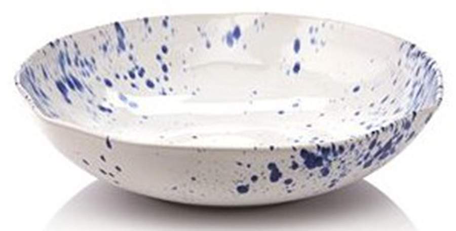 Aurora Ocean Splatter 12" Shallow Round Bowl by Vietri (Italy)-1