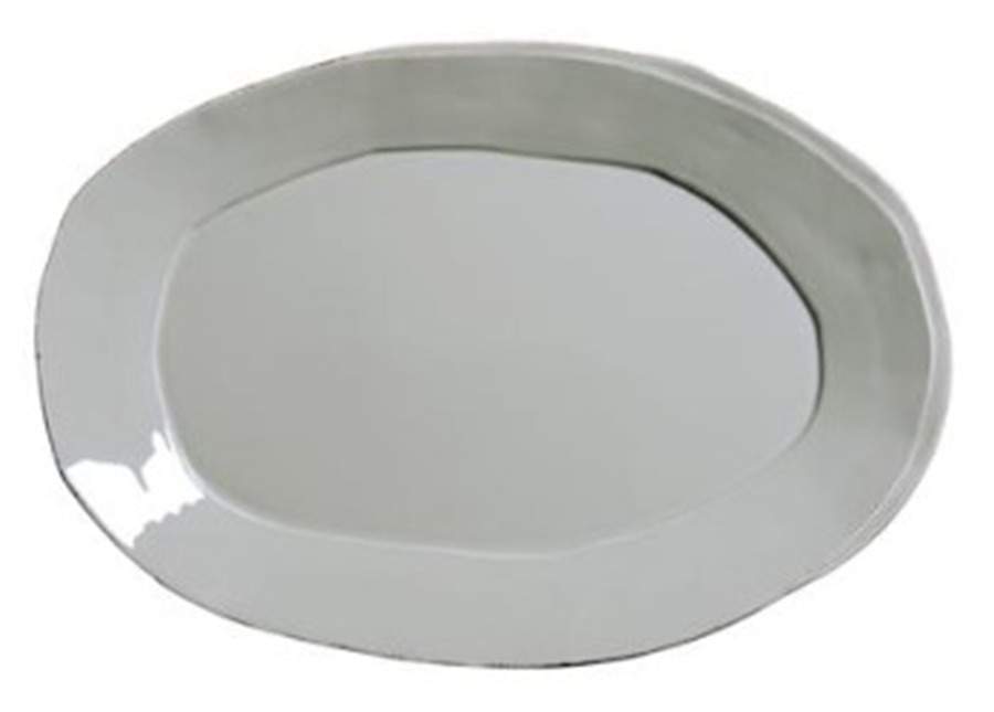 Lastra Light Gray Large Oval Tray by Vietri (Italy)-1