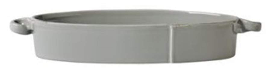 Lastra Light Gray 17" Oval Baker by Vietri (Italy)-1