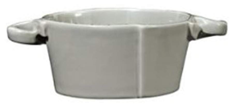 Lastra Light Gray 5" Round Handled Bowl by Vietri (Italy)-1