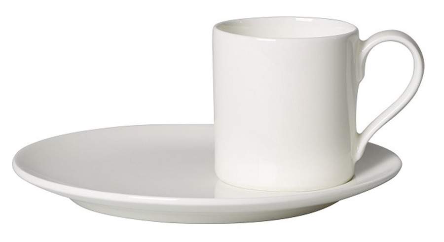 Metrochic Blanc (Metro Chic Blanc) Flat Cup & Saucer Set by Villeroy & Boch-1