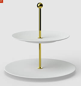 Metrochic Blanc (Metro Chic Blanc) 2 Tiered Serving Tray (Dinner & Salad Plate) by Villeroy & Boch-1