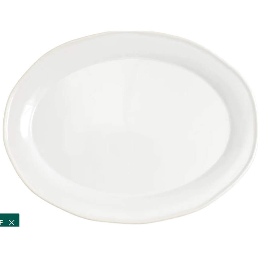 Chroma White 16" Oval Serving Platter by Vietri (Italy)-1