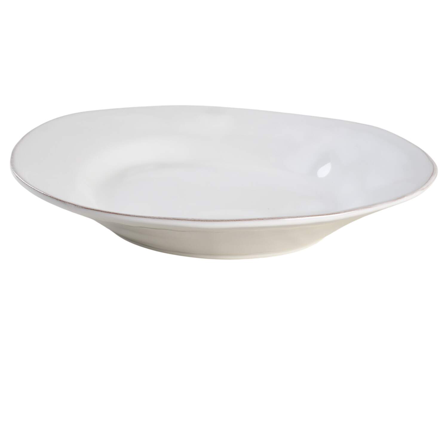 Chroma White 12" Shallow Round Bowl by Vietri (Italy)-1