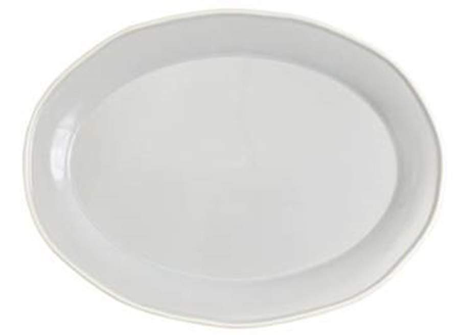 Chroma Light Gray 16" Oval Serving Platter by Vietri (Italy)-1