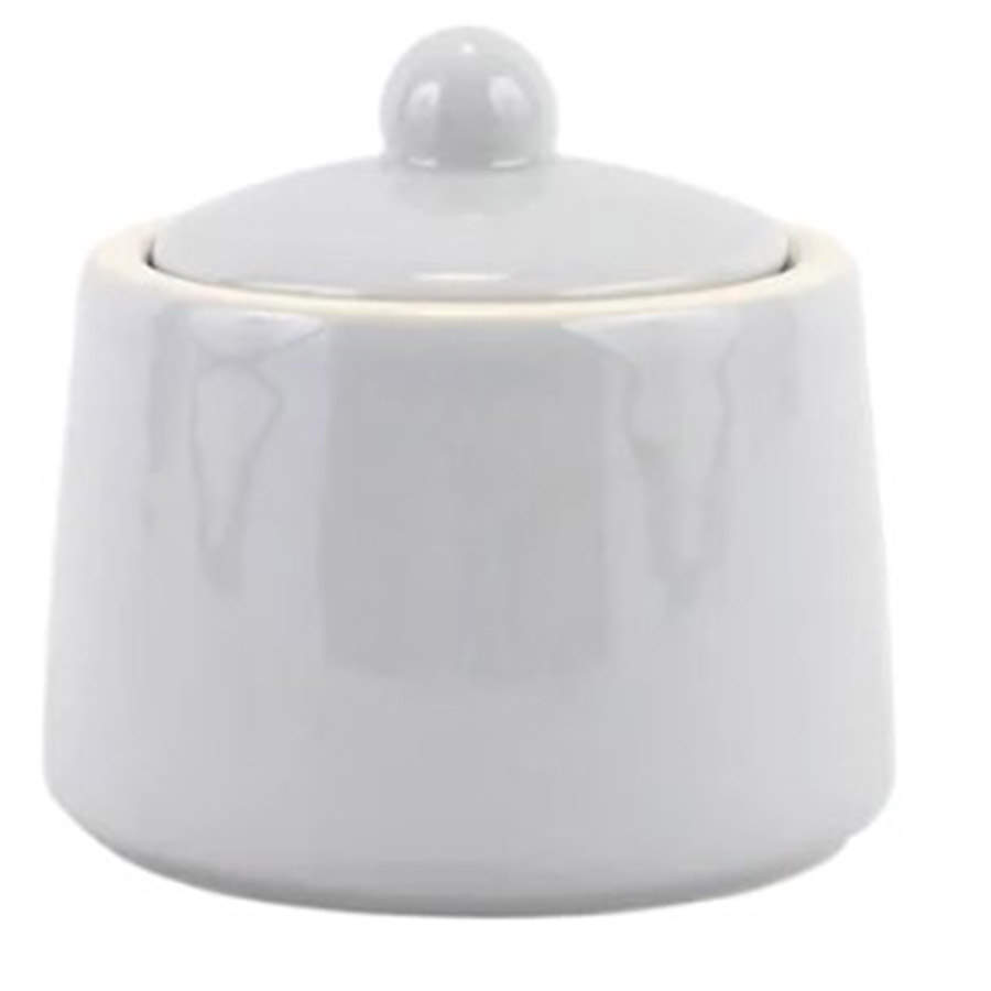 Chroma Light Gray Sugar Bowl & Lid by Vietri (Italy)-1