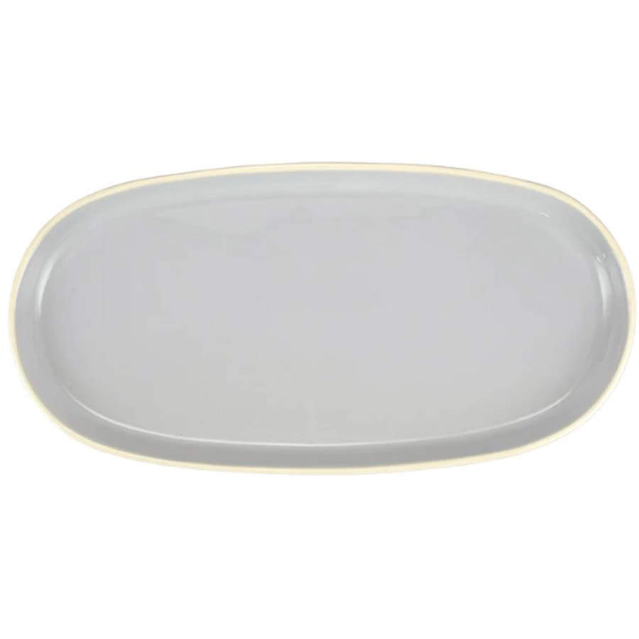 Chroma Light Gray 16" Oval Serving Platter by Vietri (Italy)-1