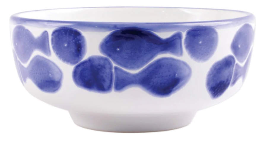 Santorini Fish 8" Round Serving Bowl by Vietri (Italy)-1