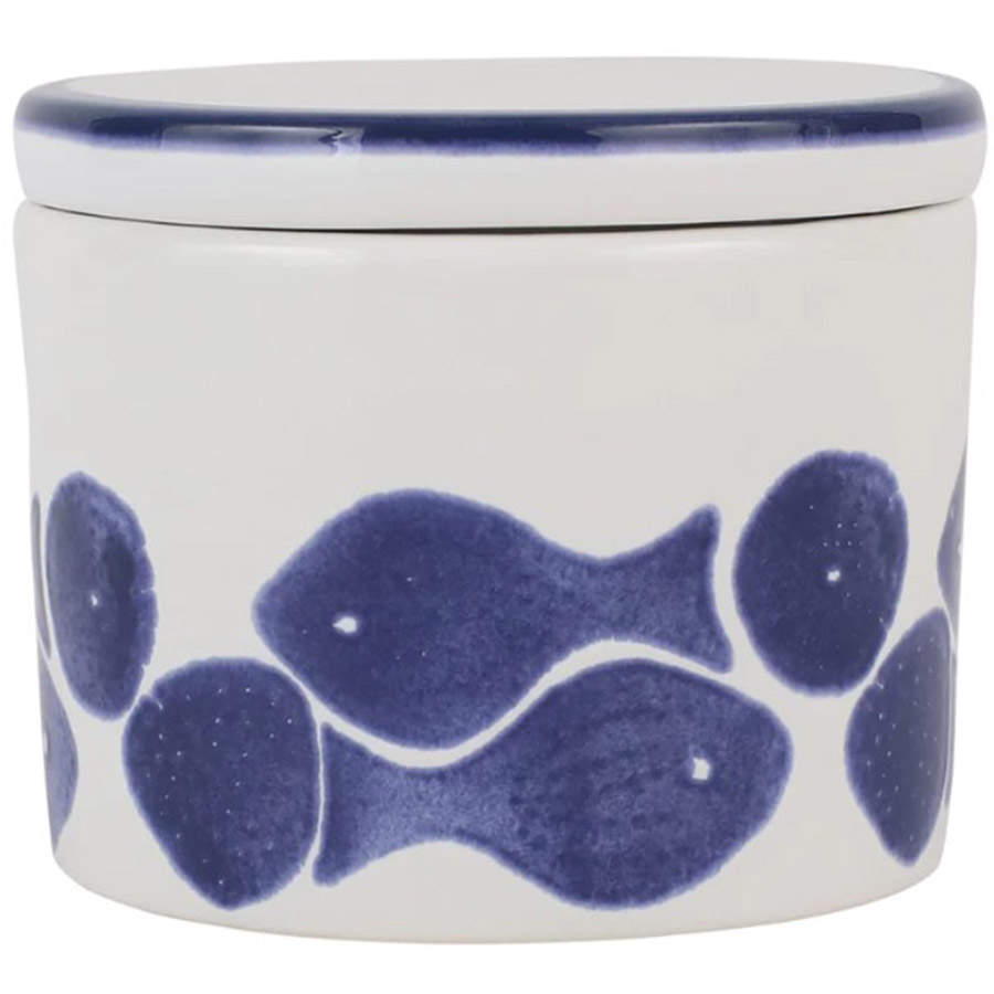 Santorini Fish 4" Round Box & Lid by Vietri (Italy)-1