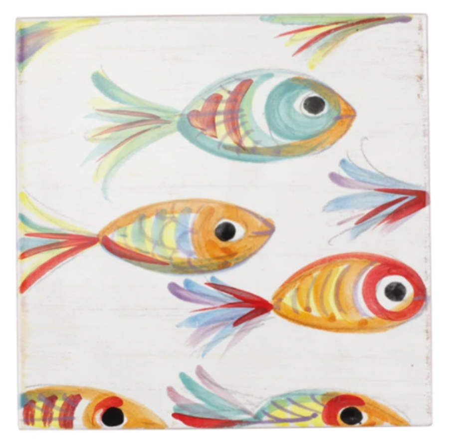 Pesci Colorati (Colorful Fish) Trivet by Vietri (Italy)-1