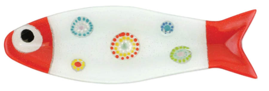 Pesci Colorati (Colorful Fish) 13" Fish Shaped Platter by Vietri (Italy)-1