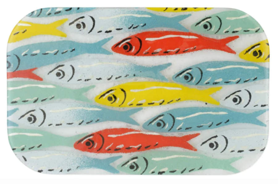 Pesci Colorati (Colorful Fish) Rectangular Cutting Board by Vietri (Italy)-1