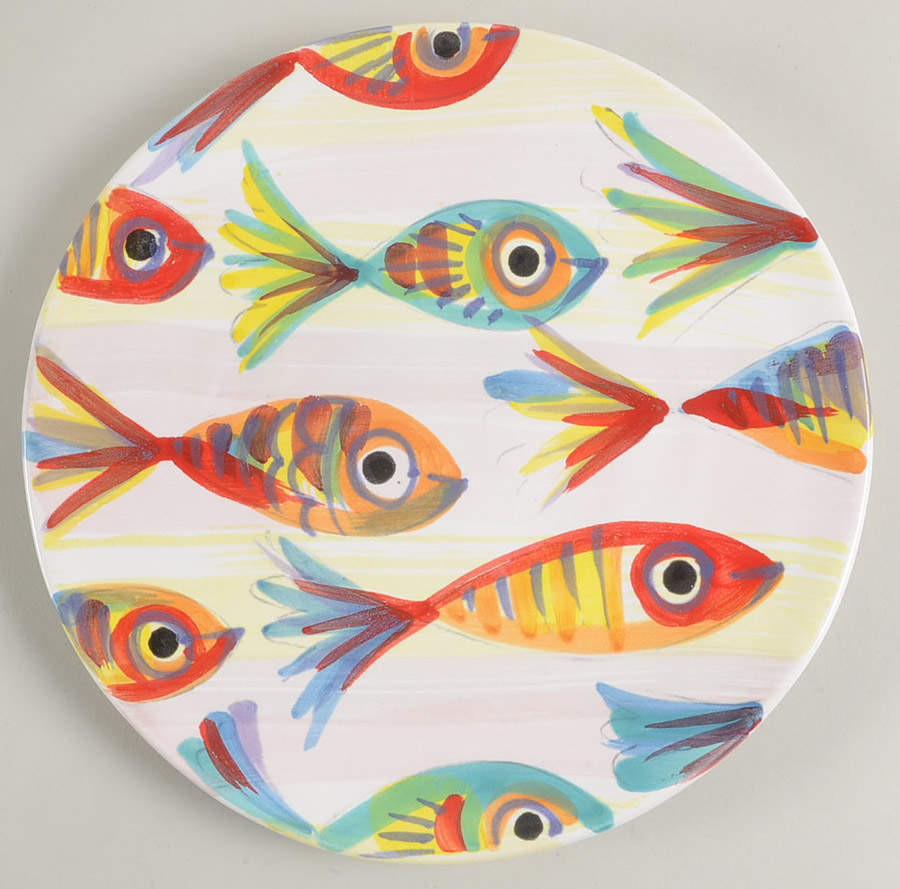 Pesci Colorati (Colorful Fish) Salad Plate by Vietri (Italy)-1