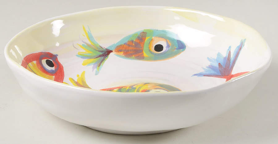 Pesci Colorati (Colorful Fish) 8" Individual Pasta Bowl by Vietri (Italy)-1