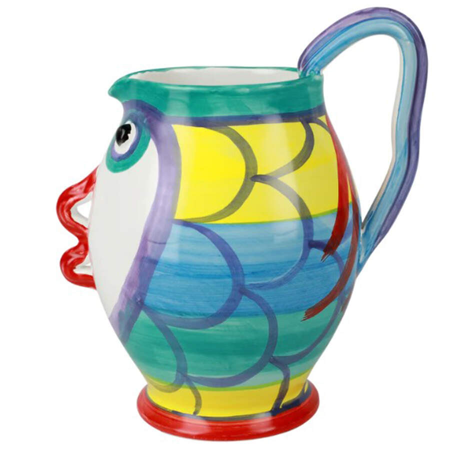 Pesci Colorati (Colorful Fish) 144 Oz Pitcher by Vietri (Italy)-1