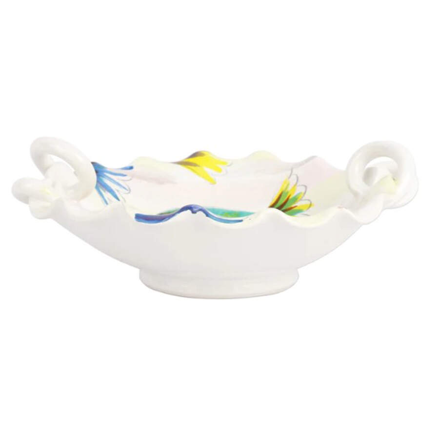 Pesci Colorati (Colorful Fish) Scalloped Bowl by Vietri (Italy)-1