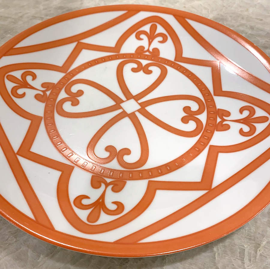 Rialto Orange Dinner Plate by Vellum-1