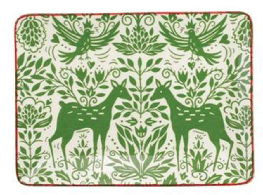 Mistletoe 11" Rectangular Serving Platter by Vietri (Italy)-1