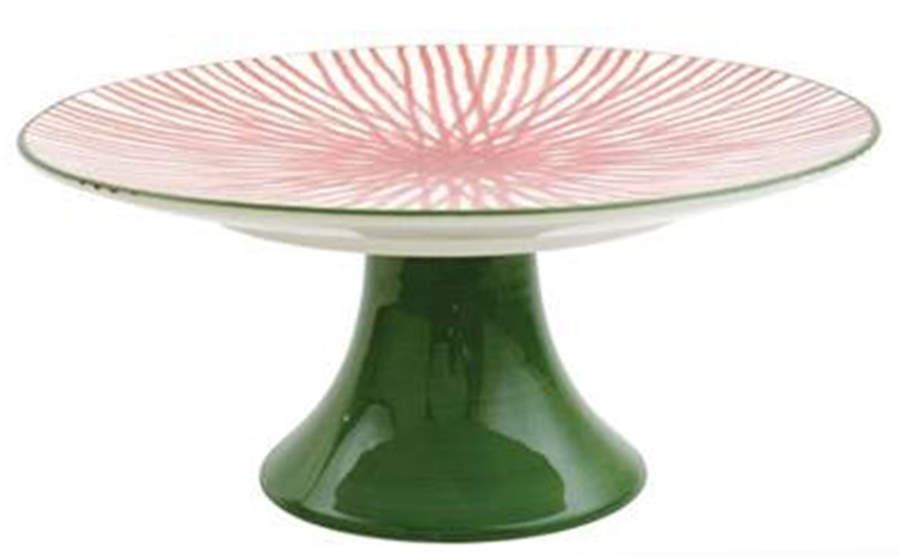 Mistletoe 12" Diameter Pedestal Cake Stand by Vietri (Italy)-1