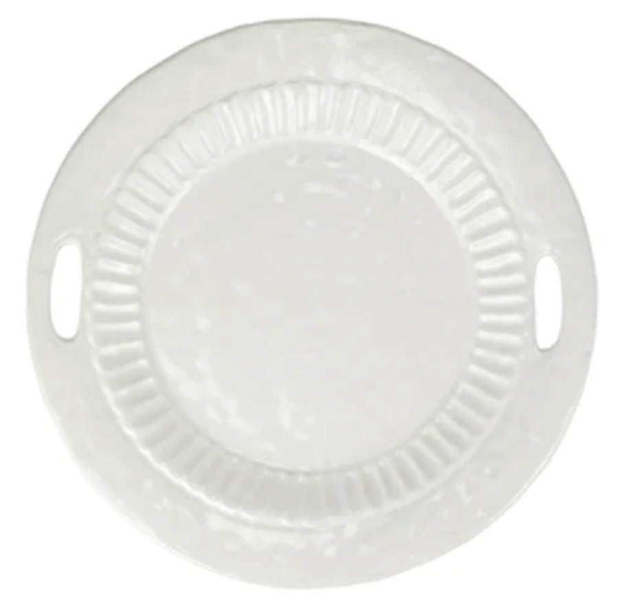 Pietra Serena 16" Handled Chop Plate (Round Platter) by Vietri (Italy)-1