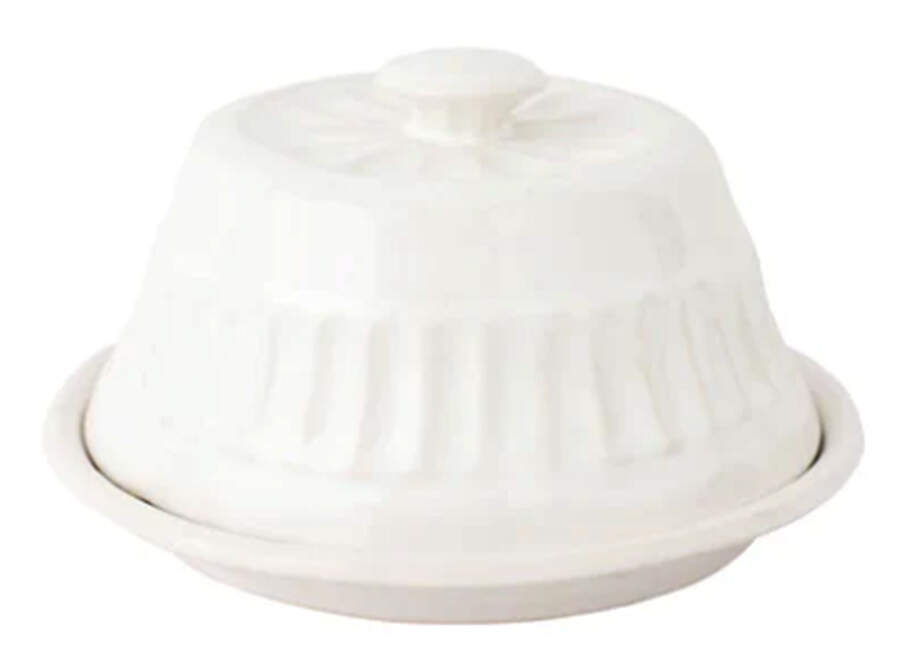 Pietra Serena Round Covered Butter by Vietri (Italy)-1