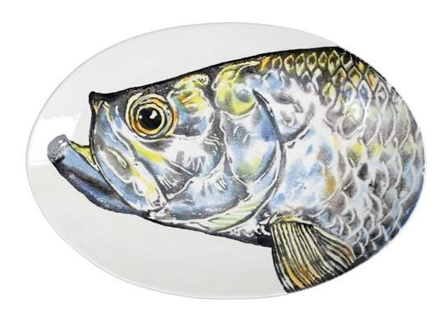 Pesca 18" Oval Serving Bowl by Vietri (Italy)-1