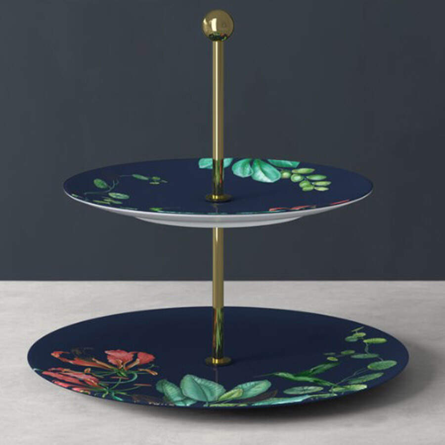 Avarua 2 Tiered Serving Tray (Dinner & Salad Plate) by Villeroy & Boch-1