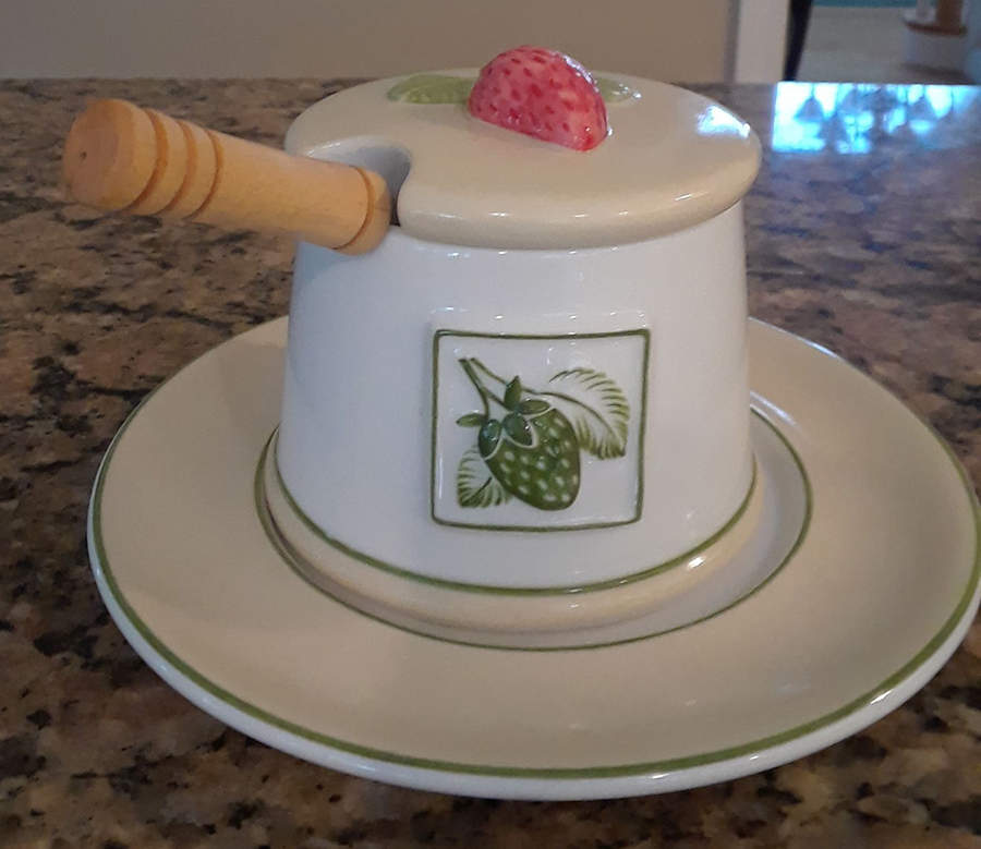 Farmer's Breakfast Jam/Jelly & Lid w/Underplate & Spoon by Villeroy & Boch-1