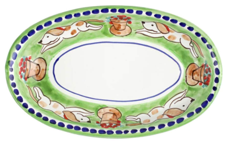 Campagna Cane 10" Oval Tray by Vietri (Italy)-1