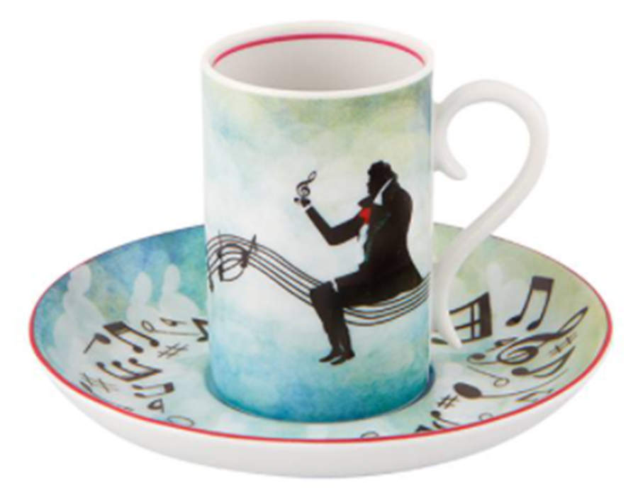 Fur Beethovan Flat Demitasse Cup & Saucer Set by Vista Alegre-1