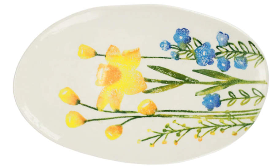Fiori Di Campo 13" Oval Serving Platter by Vietri (Italy)-1