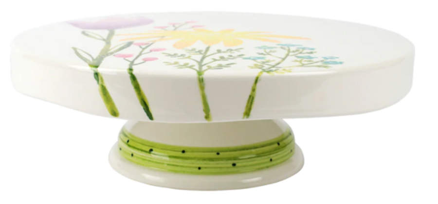 Fiori Di Campo 12" Diameter Pedestal Cake Stand by Vietri (Italy)-1