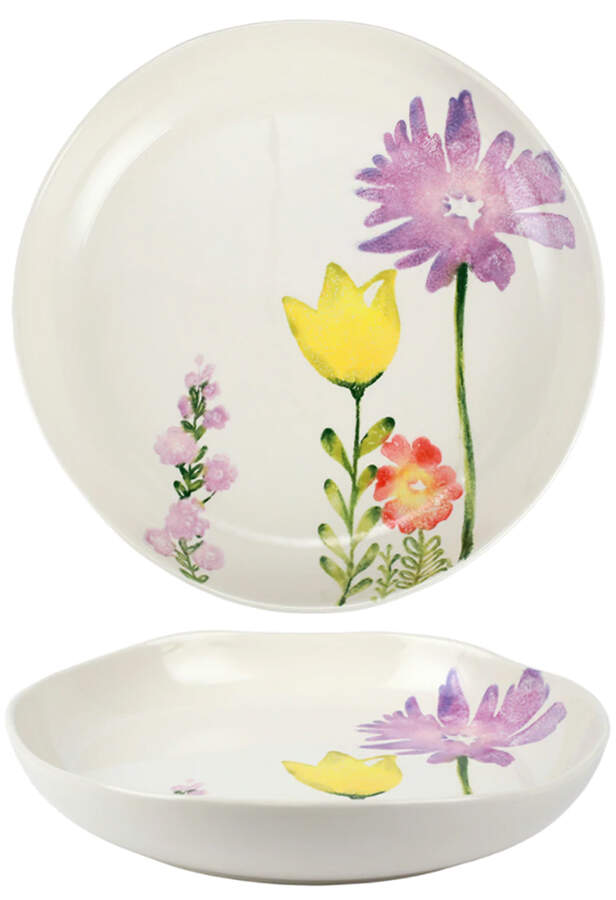 Fiori Di Campo 13" Shallow Round Bowl by Vietri (Italy)-1