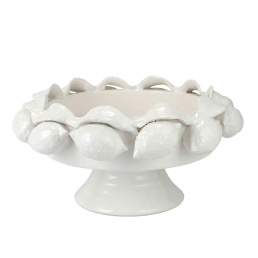 Limoni Large Figural Footed Fruit Bowl by Vietri (Italy)-1