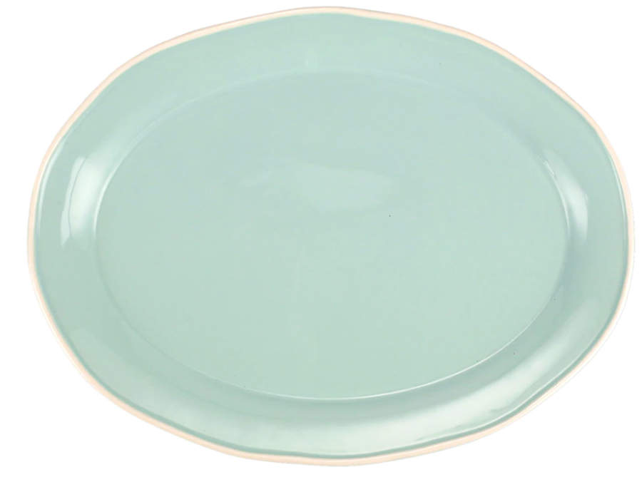 Chroma Aqua 16" Oval Serving Platter by Vietri (Italy)-1