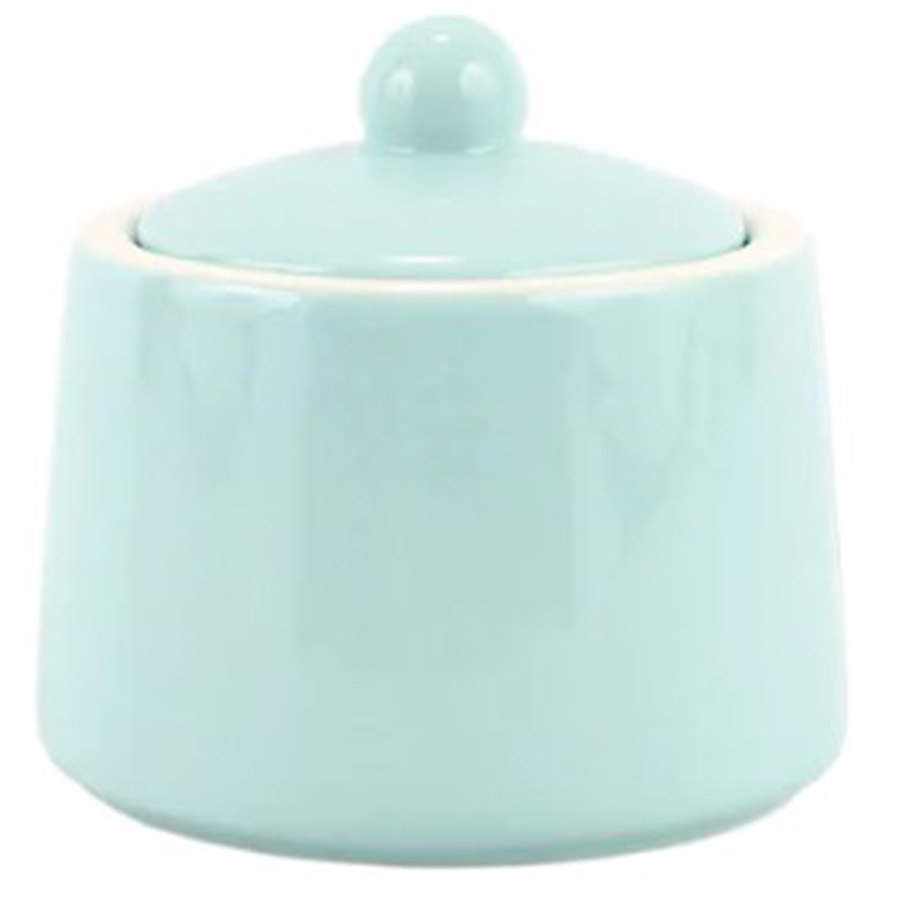 Chroma Aqua Sugar Bowl & Lid by Vietri (Italy)-1